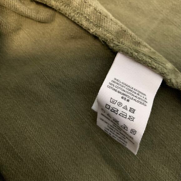 Free People Willow Cotton Denim Khaki Ruffled Jacket Women’s XS - Picture 10 of 10